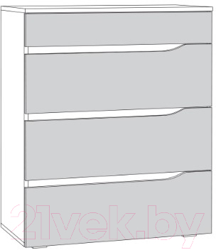 Комод Mobi Муссон 13.97 (белый PE шагрень/дуб эндгрейн элегантный)