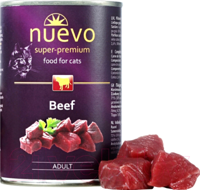 Влажный корм для кошек Nuevo Adult Beef / 95111
