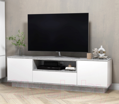 Тумба Интерлиния Quartz QZ-Т180 (белый платинум/бетон)