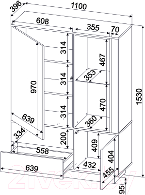 Шкаф Интерлиния Quartz QZ-ШК2