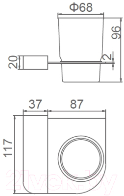 Стакан для зубной щетки и пасты Gerhans K27006