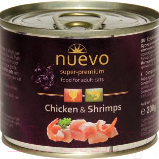 Влажный корм для кошек Nuevo Chicken & Shrimps / 95107 - фото