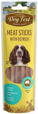 Лакомство для собак Dog Fest Мясные колбаски с мясом страуса - фото