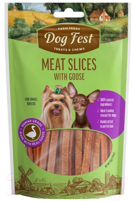 Лакомство для собак Dog Fest Нежная нарезка с мясом гуся - фото
