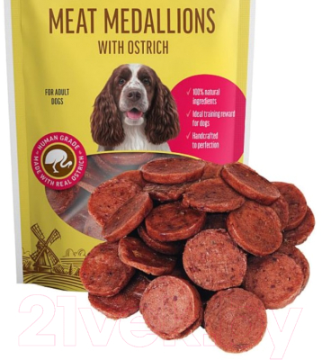 Лакомство для собак Dog Fest Нежные медальоны с мясом страуса