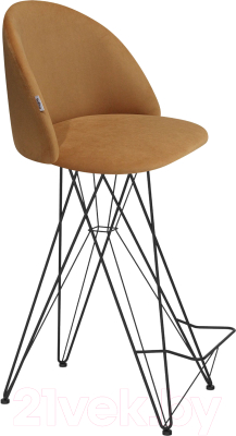 Стул барный Sheffilton SHT-ST35/S66 (горчичный/черный муар) - фото