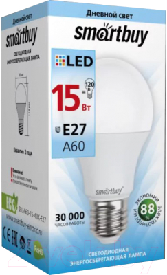 Лампа SmartBuy SBL-A60-15-40K-E27