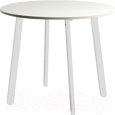 Обеденный стол Millwood Шанхай Л18 d120 (белый/металл белый) - фото