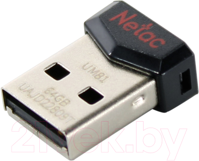 USB flash накопитель Netac UM81 Ultra compact Flash Drive USB2.0 64GB (NT03UM81N-064G-20BK) - фото