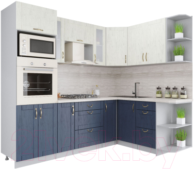 Готовая кухня Интерлиния Мила Крафт 1.68x2.4 правая - фото