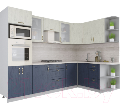 Готовая кухня Интерлиния Мила Крафт 1.68x2.8 правая - фото