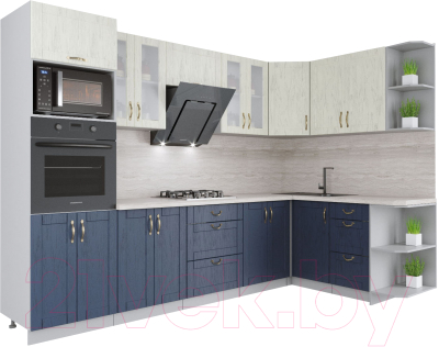 Готовая кухня Интерлиния Мила Крафт 1.68x3.0 правая - фото