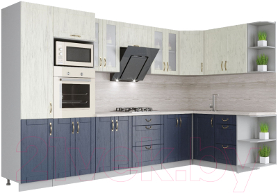 Готовая кухня Интерлиния Мила Крафт 1.68x3.4 правая - фото