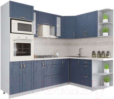 Готовая кухня Интерлиния Мила Крафт 1.68x2.4 правая - фото