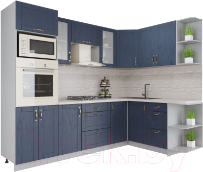 Готовая кухня Интерлиния Мила Крафт 1.68x2.6 правая - фото