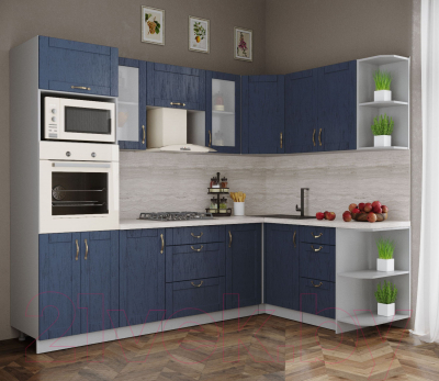 Готовая кухня Интерлиния Мила Крафт 1.68x2.6 правая