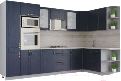 Готовая кухня Интерлиния Мила Крафт 1.68x3.2 правая - фото