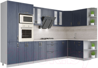 Готовая кухня Интерлиния Мила Крафт 1.68x3.4 правая - фото