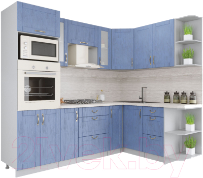 Готовая кухня Интерлиния Мила Крафт 1.68x2.4 правая - фото
