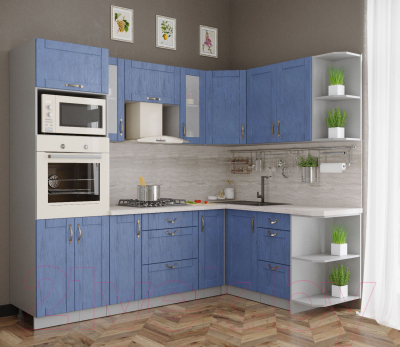 Готовая кухня Интерлиния Мила Крафт 1.68x2.4 правая