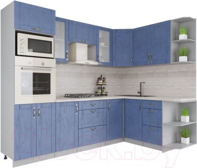 Готовая кухня Интерлиния Мила Крафт 1.68x2.6 правая - фото