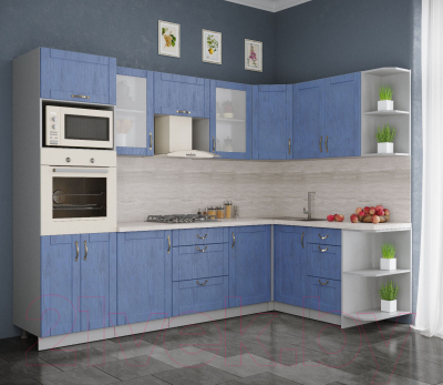 Готовая кухня Интерлиния Мила Крафт 1.68x2.8 правая