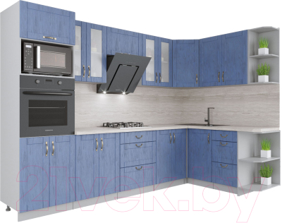 Готовая кухня Интерлиния Мила Крафт 1.68x3.0 правая - фото