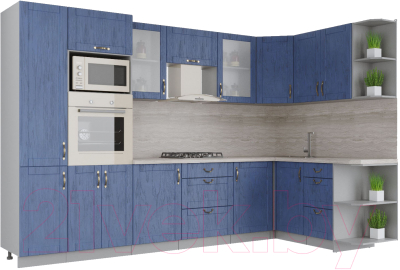 Готовая кухня Интерлиния Мила Крафт 1.68x3.2 правая - фото