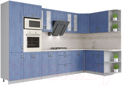 Готовая кухня Интерлиния Мила Крафт 1.68x3.4 правая - фото