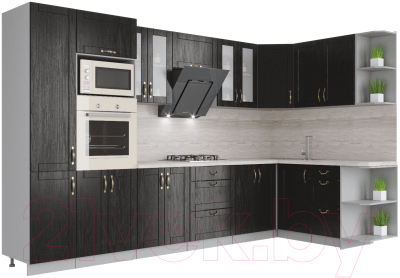 Готовая кухня Интерлиния Мила Крафт 1.68x3.4 правая - фото
