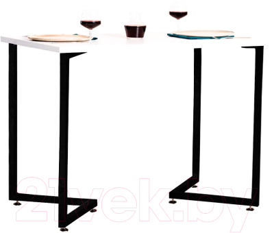 Обеденный стол Millwood Лондон Л18 100x70 (белый/металл черный) - фото