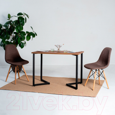 Обеденный стол Millwood Лондон Л18 100x70 (дуб табачный Craft/металл черный)