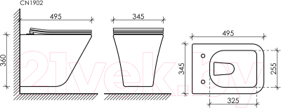 Унитаз подвесной Ceramica Nova Rimless CN1902