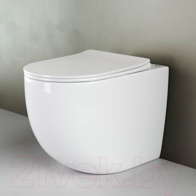 Унитаз приставной Ceramica Nova Rimless HighLight CN1810 (с сиденьем и крепежом)