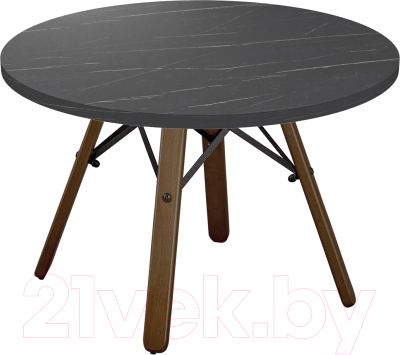 Журнальный столик Sheffilton SHT-S70/ЛДСП 60 (темный орех/камень пьетра гриджио черный) - фото