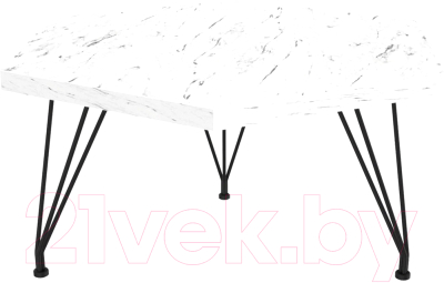 Журнальный столик Sheffilton SHT-TU29/H36/TT20 ЛДСП 60/60 (черный муар/мрамор каррара белый) - фото