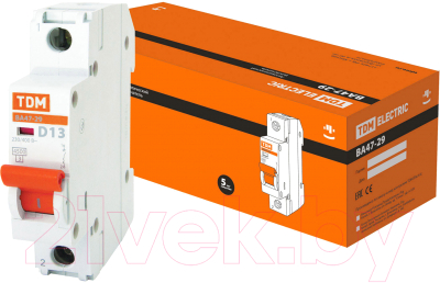 Выключатель автоматический TDM ВА 47-29 1Р 13А (D) 4.5кА / SQ0206-0140 - фото