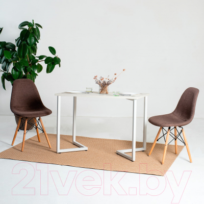 Обеденный стол Millwood Лондон Л18 130x80 (дуб белый Craft/металл белый)