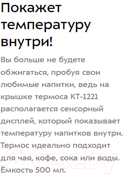 Термос для напитков Kitfort KT-1221