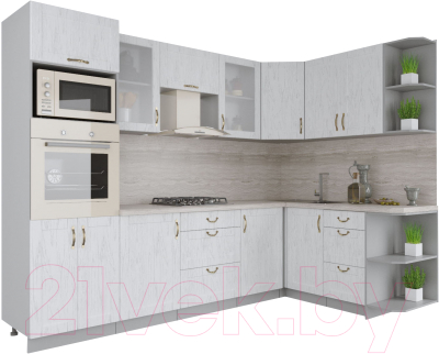 Готовая кухня Интерлиния Мила Крафт 1.68x2.8 правая - фото