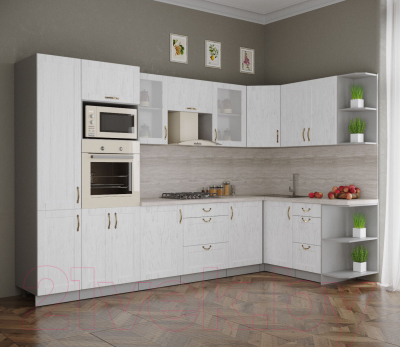 Готовая кухня Интерлиния Мила Крафт 1.68x3.2 правая