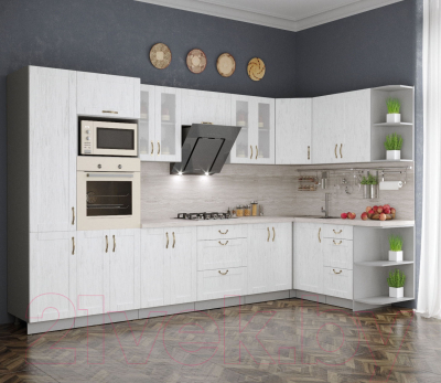 Готовая кухня Интерлиния Мила Крафт 1.68x3.4 правая