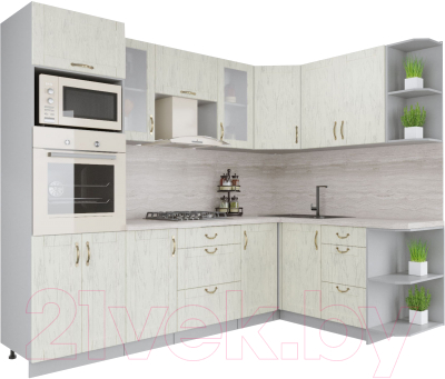 Готовая кухня Интерлиния Мила Крафт 1.68x2.6 правая - фото