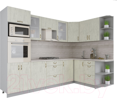 Готовая кухня Интерлиния Мила Крафт 1.68x2.8 правая - фото
