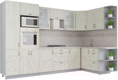 Готовая кухня Интерлиния Мила Крафт 1.68x3.2 правая - фото