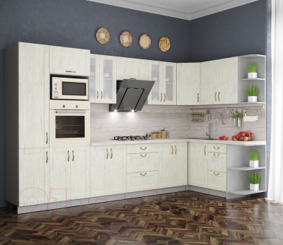 Готовая кухня Интерлиния Мила Крафт 1.68x3.4 правая