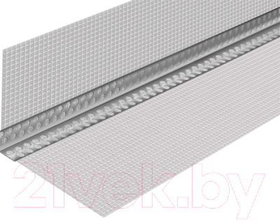 Уголок штукатурный Profigips Перфорированный алюминиевый с сеткой 19x19x3000 - фото