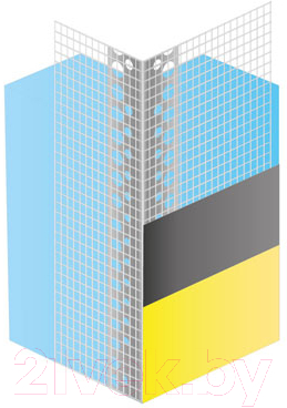 Уголок штукатурный Profigips Перфорированный алюминиевый с сеткой 19x19x3000