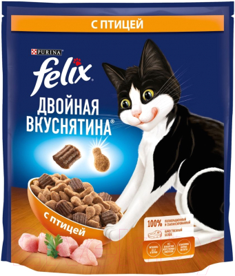 Сухой корм для кошек Felix Двойная вкуснятина с птицей (600г) - фото
