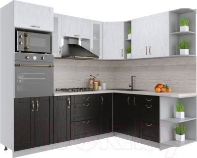 Готовая кухня Интерлиния Мила Крафт 1.88x2.4 правая - фото
